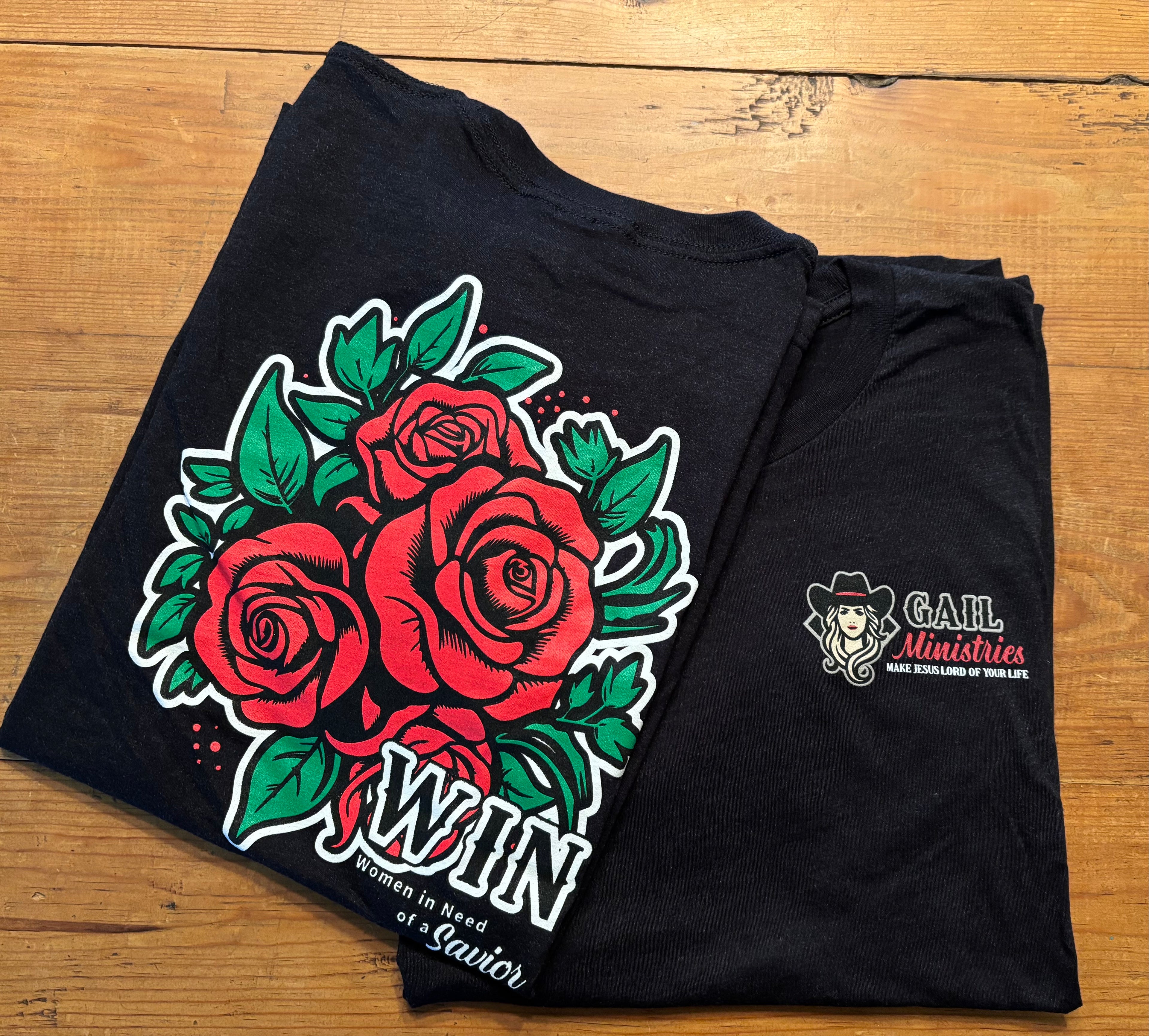 Black Short Sleeve Black WIN Logo