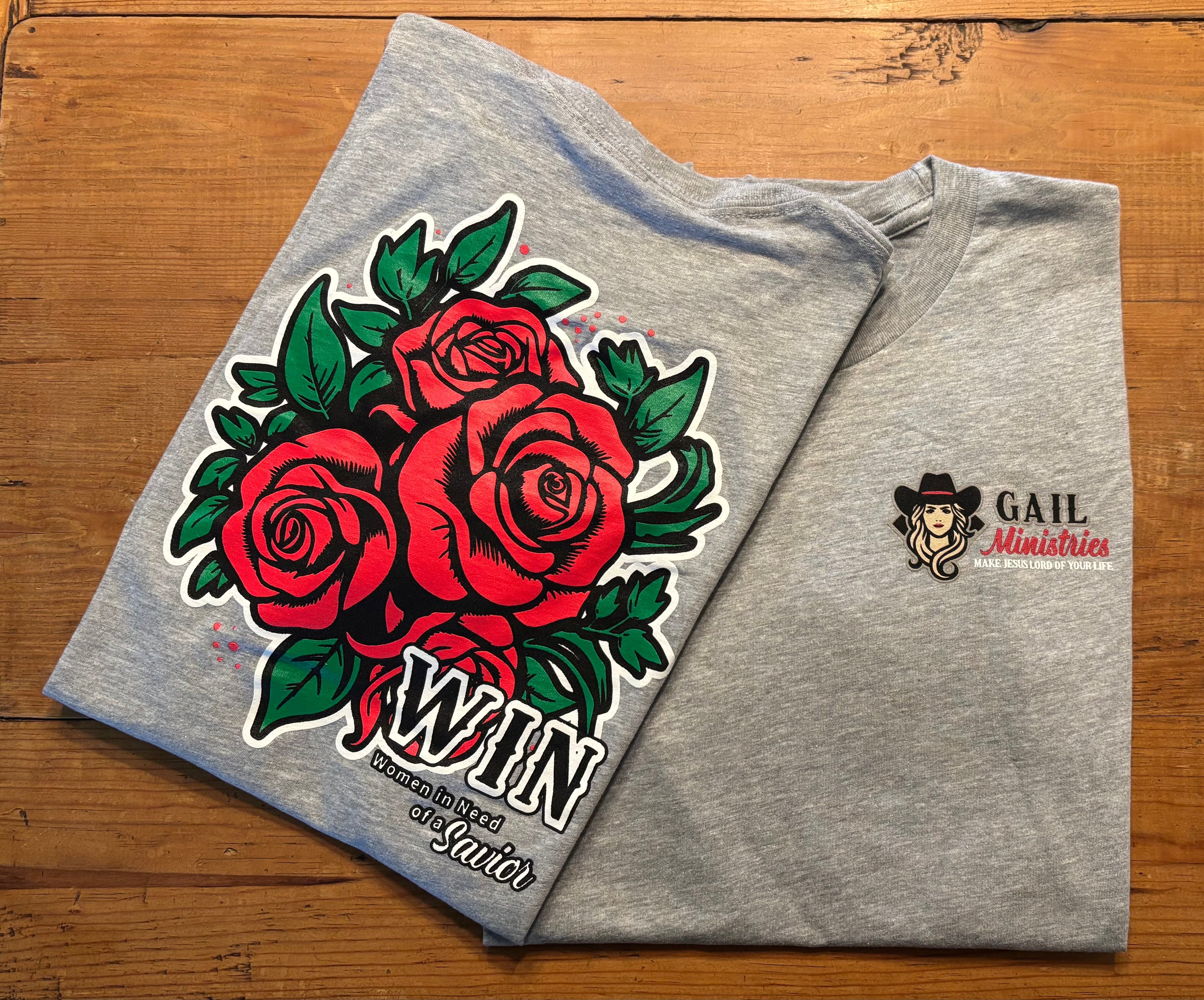 Grey Short Sleeve Grey WIN Logo