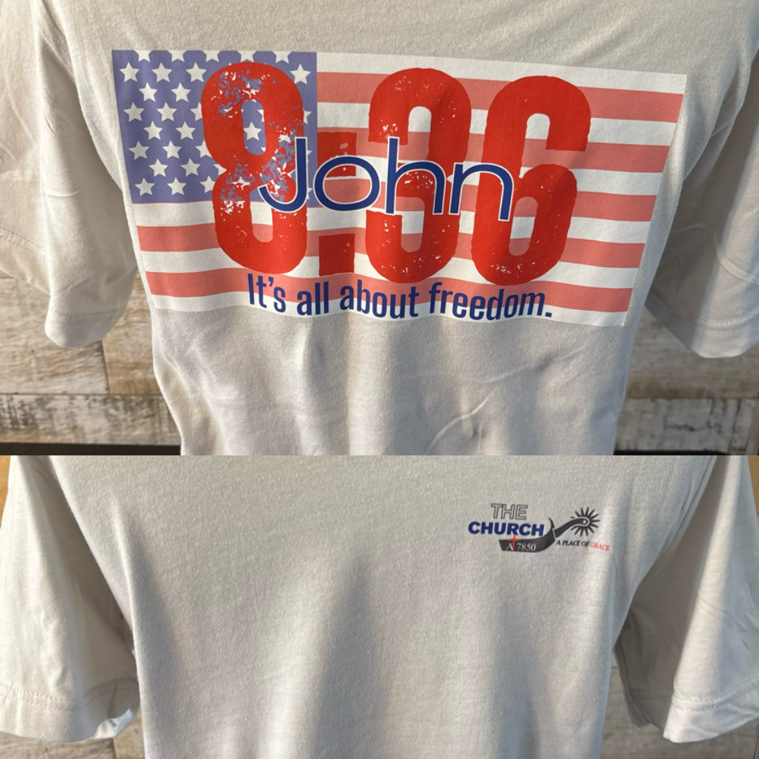 JOHN 8:36 THE CHURCH LOGO